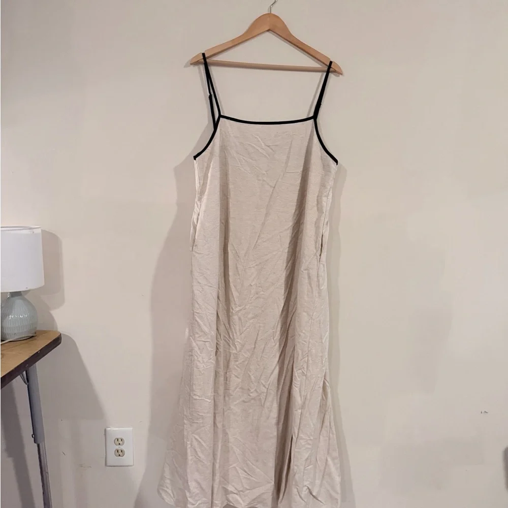 Viral Elegant Cream linen Maxi Dress - Picture 8 of 13